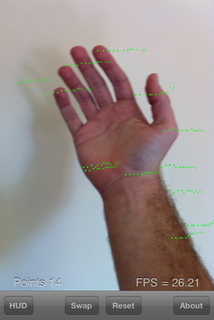 Lucas Kanade Optical Flow for the iPhone - Moving back right